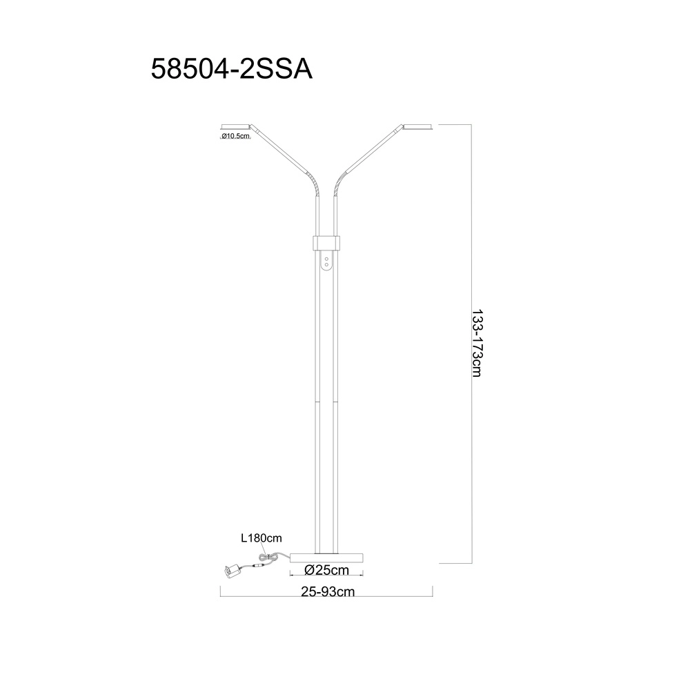 2-lichts leeslamp Silvio zand bruin Globo 9007371584048