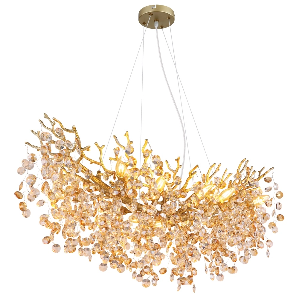 Hanglamp Queena goud 100cm