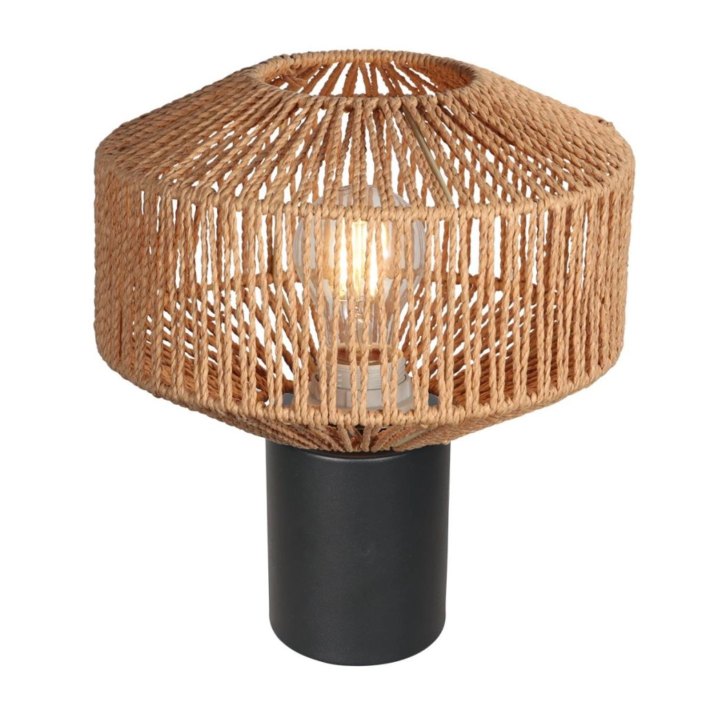 Tafellamp Ropex met rotan kap Ø23cm
