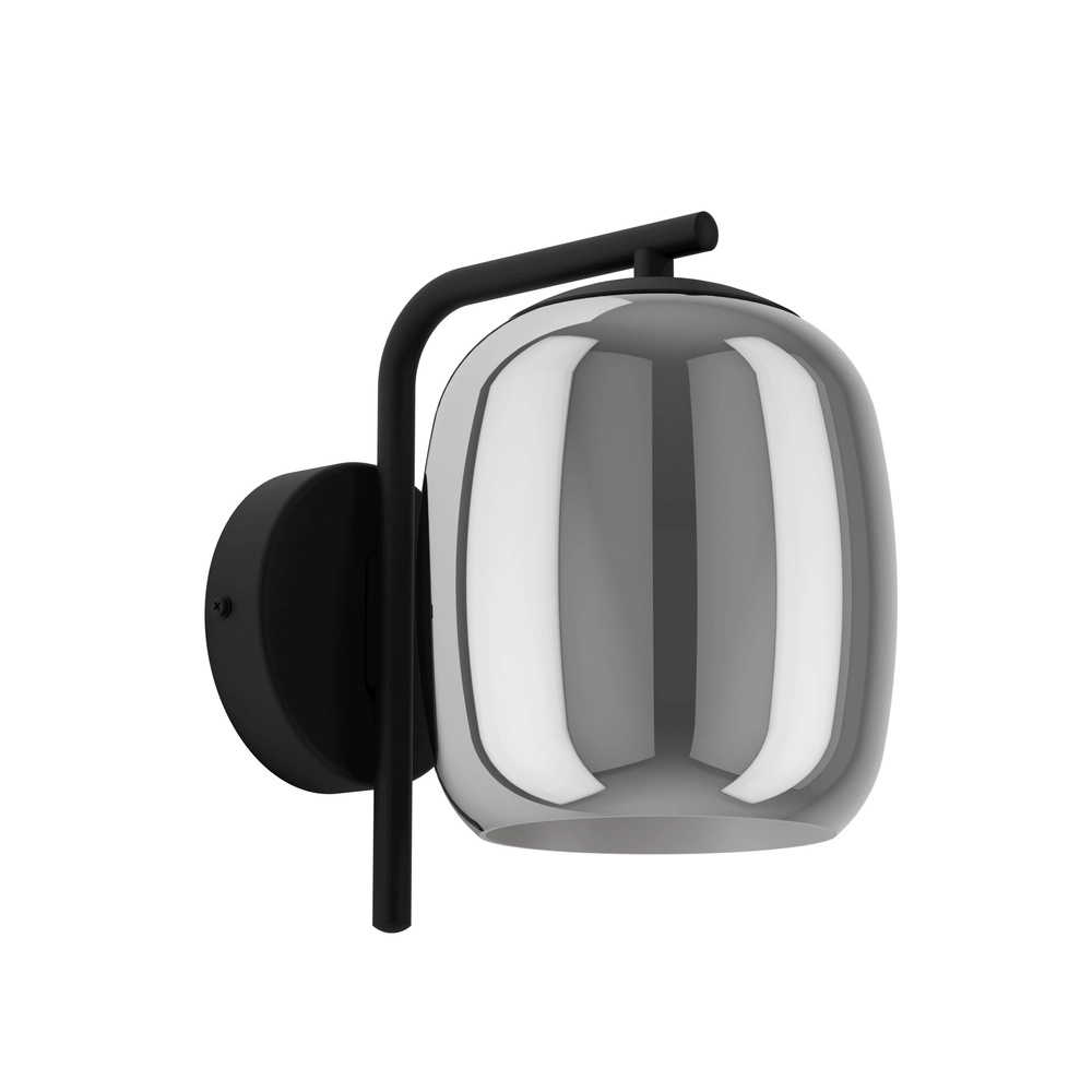 Strakke wandlamp Ciampino Ø 15cm - met smoke glas