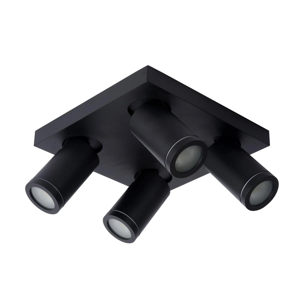 Plafondspot Taylor IP44 4-lichts zwart