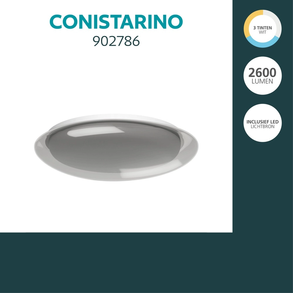 Design plafondlamp Conistarino wit met smoke Eglo 9008606399710