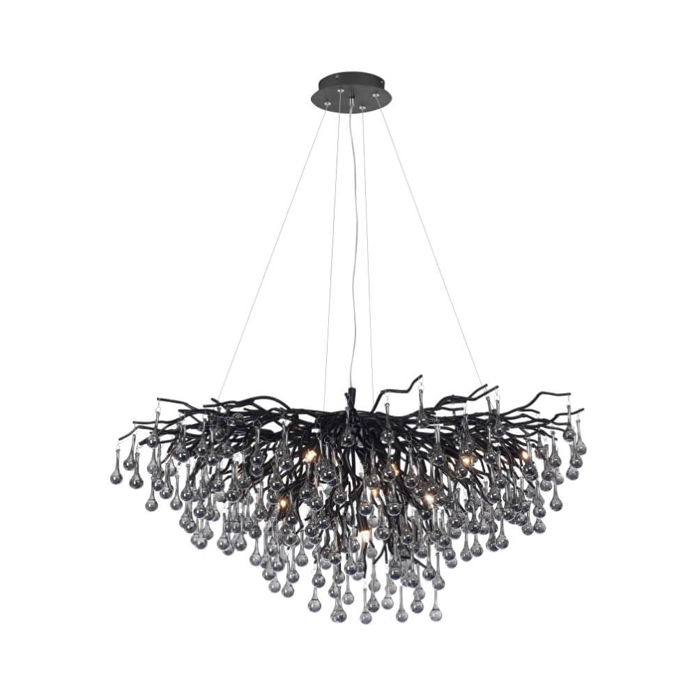 Unieke kroonluchter Icicle zwart Paul Neuhaus 4012248377567