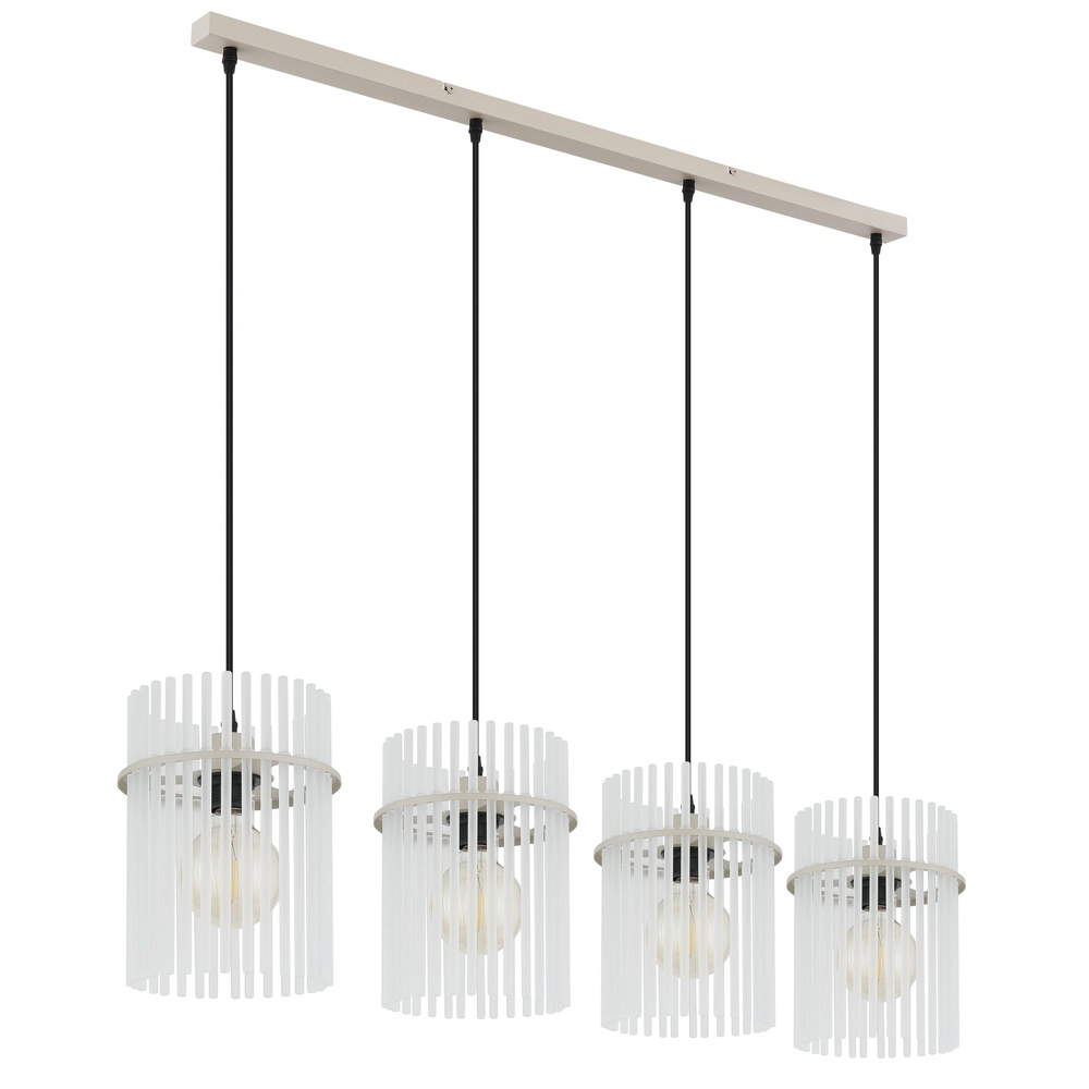 4-lichts hanglamp Gorley zand bruin met glas Globo 9007371572717