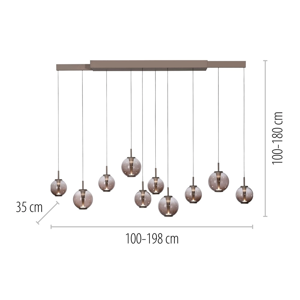 Hanglamp Pure E-Infinty bronce met amber glas Paul Neuhaus 4012248397886