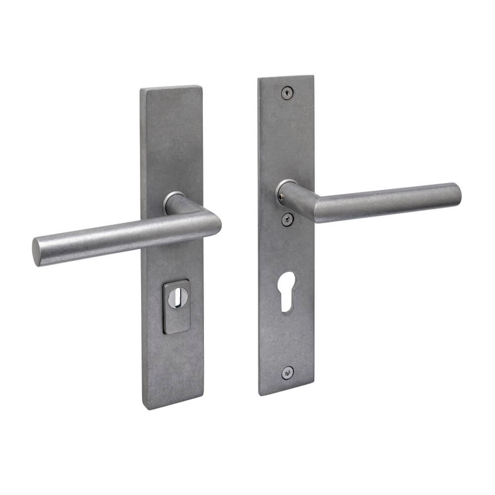 Achterdeurbeslag recht Aurano PC 72mm RVS getrommeld