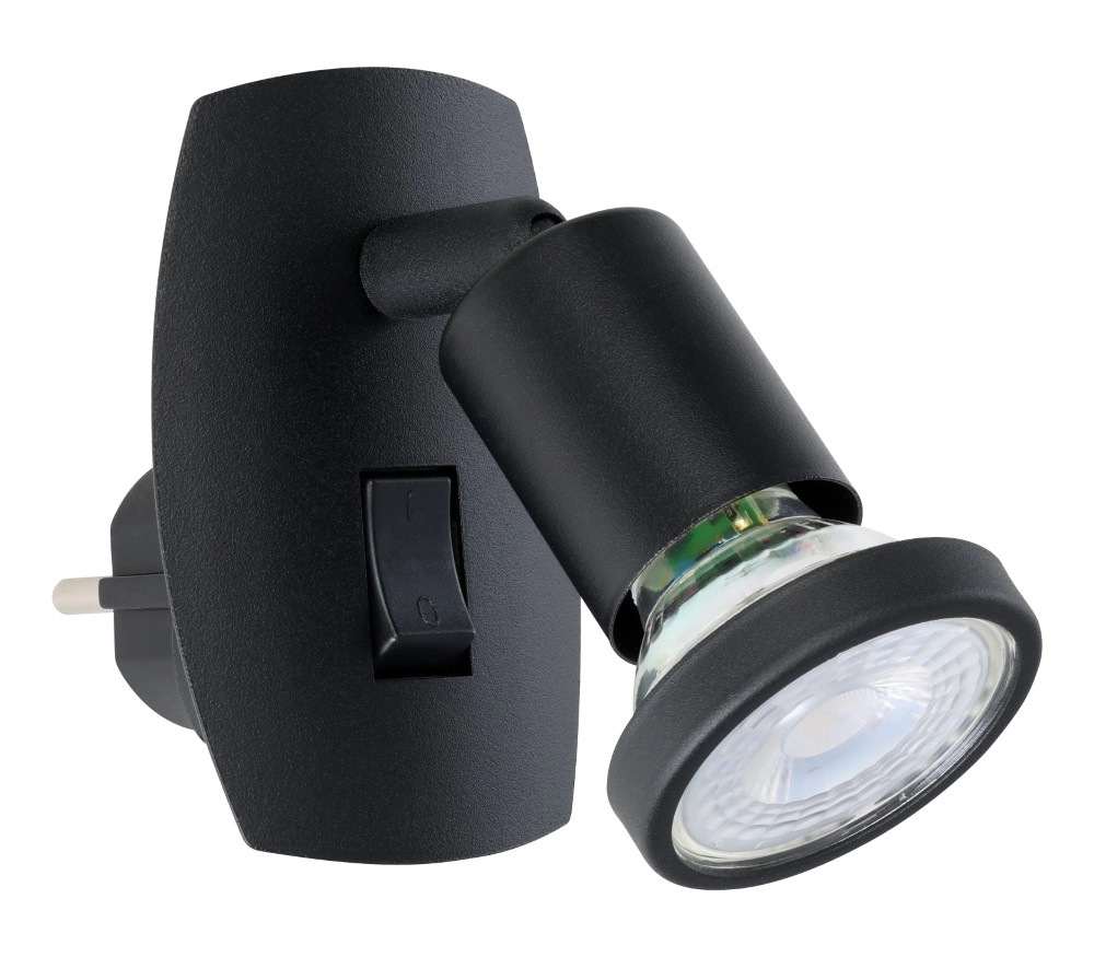 Stekker wandlamp Parrini schakelaar - zwart