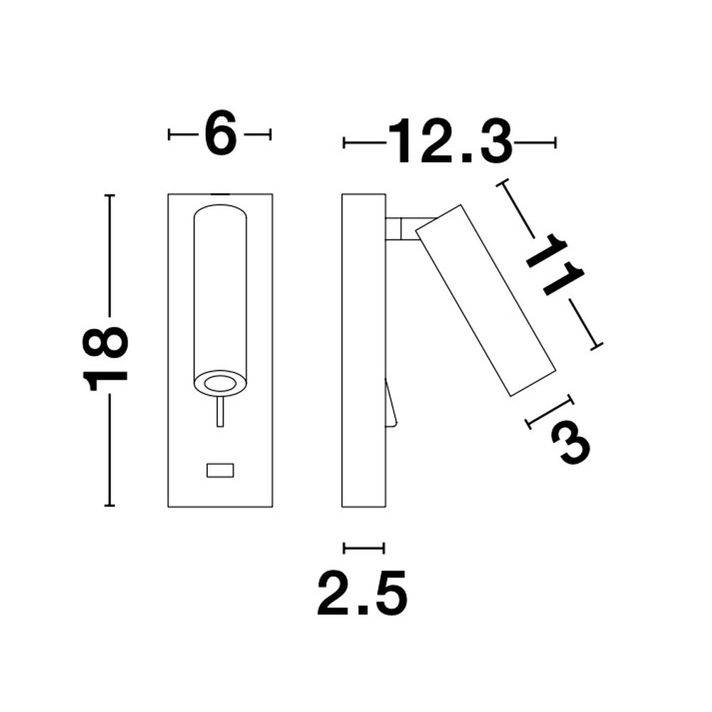 Bedlampje Fuse zwart met usb Lyora 5212017423719
