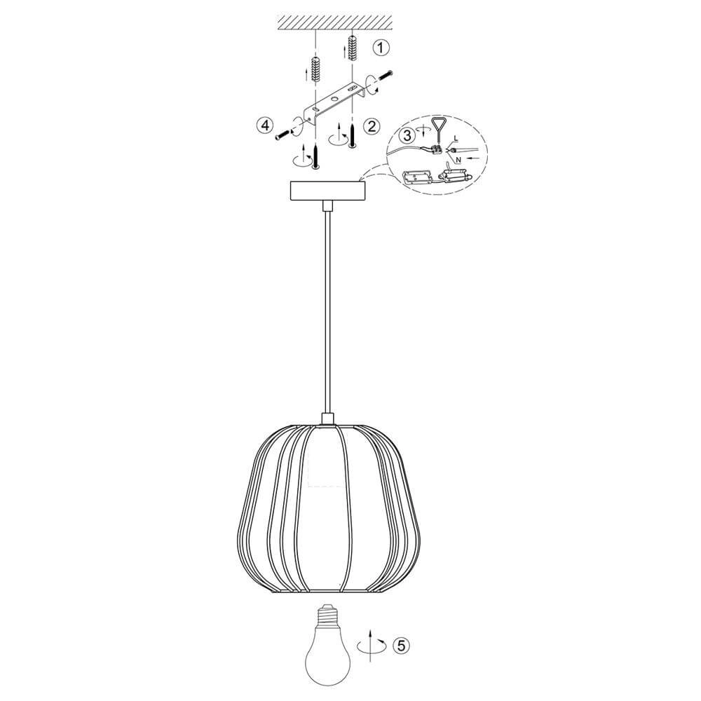 Hanglamp Sable crème Ø 25cm Steinhauer 8712746176414