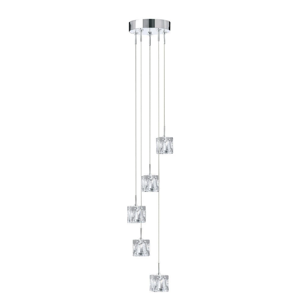 Vide hanglamp Ice Cube 5x5w - 3000K - 18cm metaalgrijs