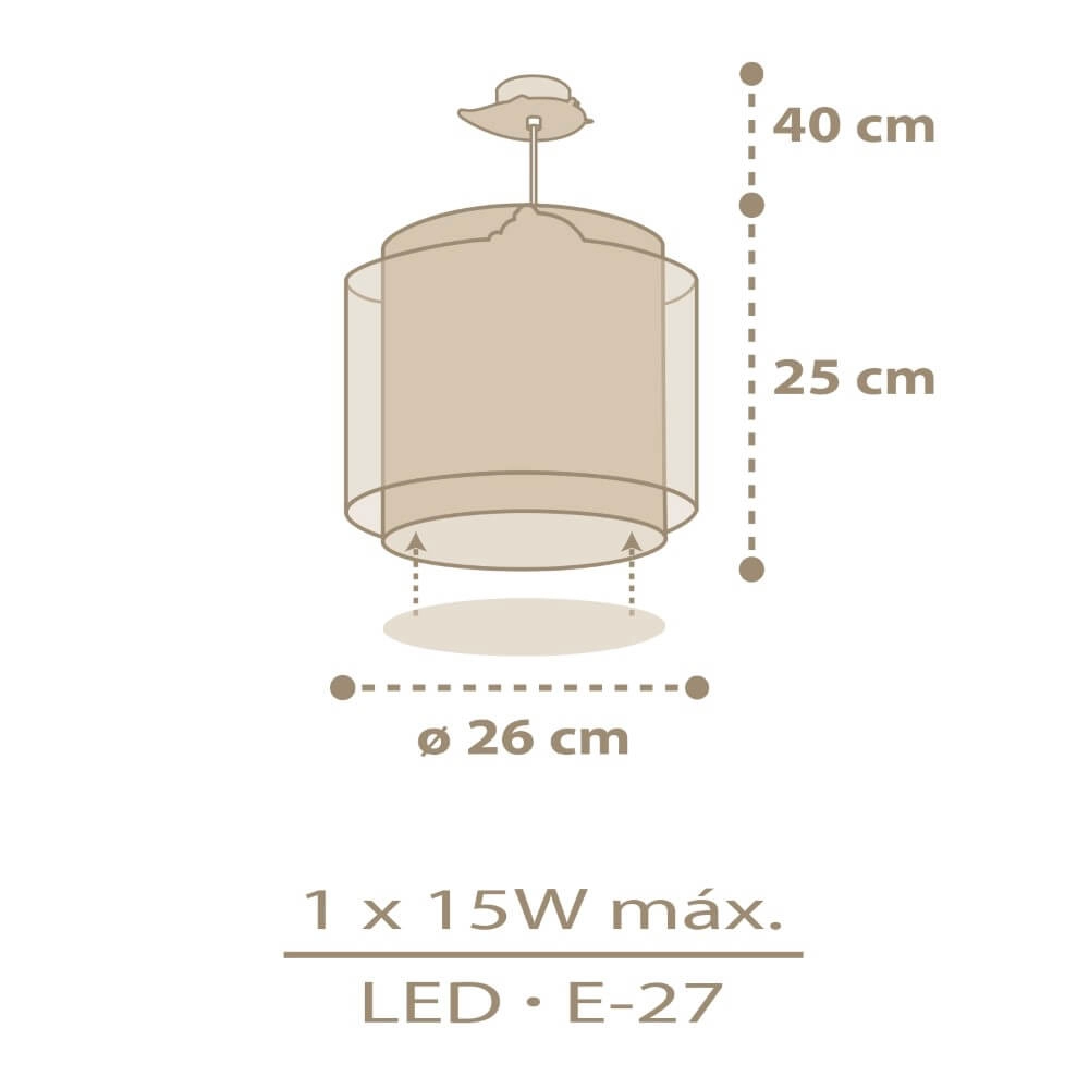 Taupe kinderkamer hanglamp Baby Chicken Dalber 8420406768724