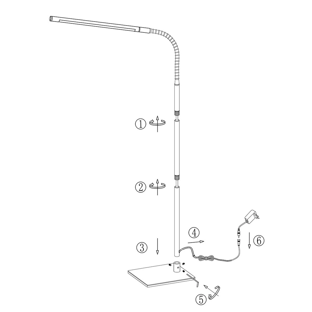 Design leeslamp Serpent metaalgrijs Steinhauer 8712746146974