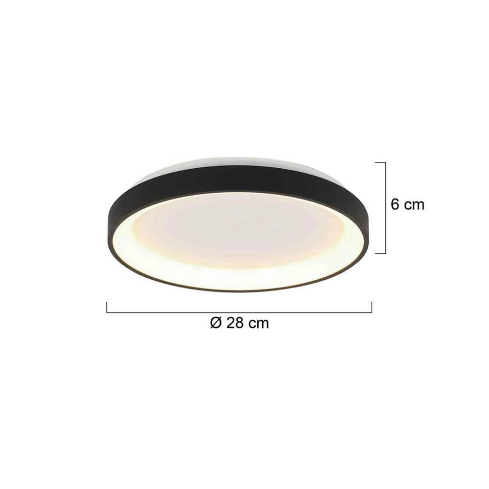 Plafondlamp Ringlede design zwart Ø 28cm Steinhauer 8712746171938