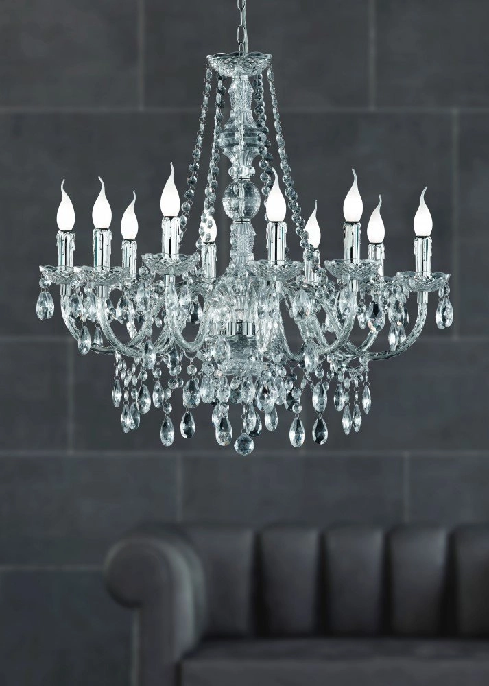 Lamp Luster Crystal 77cm 10-lichts met kristal Trio 4017807138825