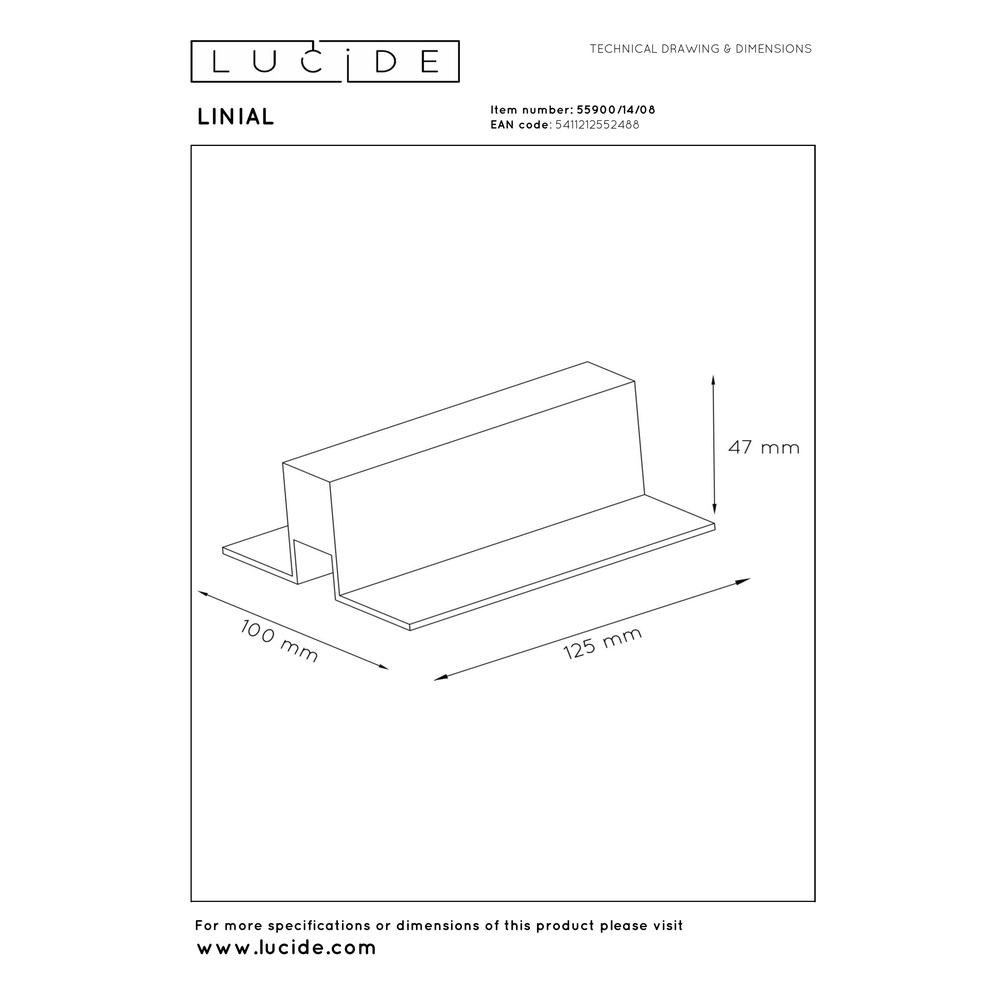 Aansluitdoos 1-fase Linial met afdekking mat zwart chroom Premium by Lucide 5411212552488