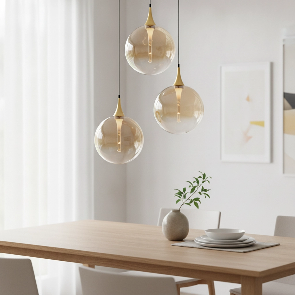 Hanglamp Orenda 3-lichts amber glas Lyora 5212017477637