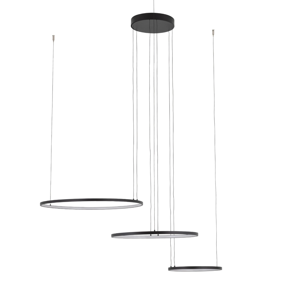 Design hanglamp Circolo Led 3 ringen zwart