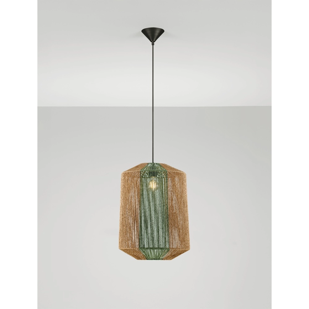 Hanglamp Dena Ø 38cm bruin met groen