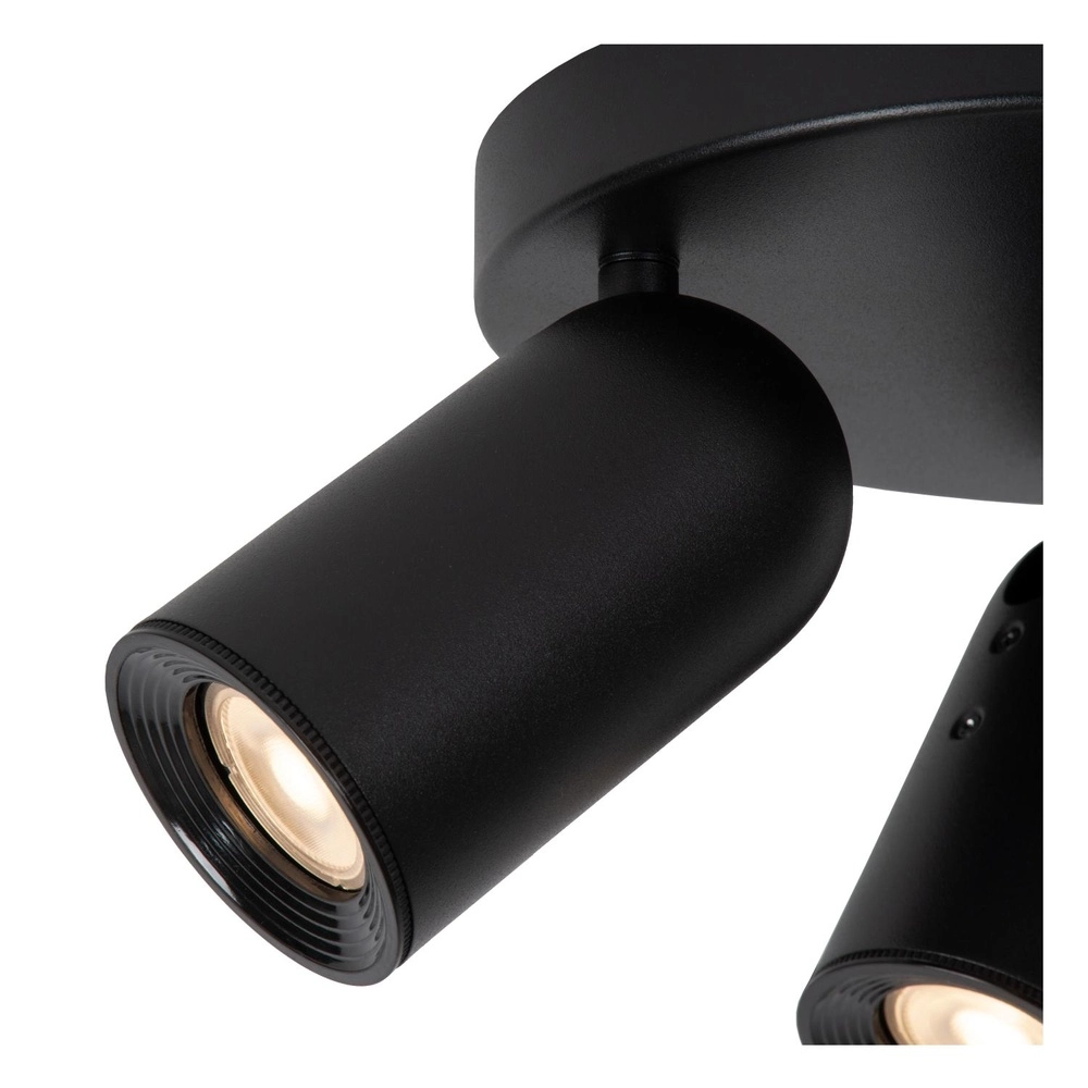 Plafondspot Punch 3-lichts zwart Lucide 5411212134349