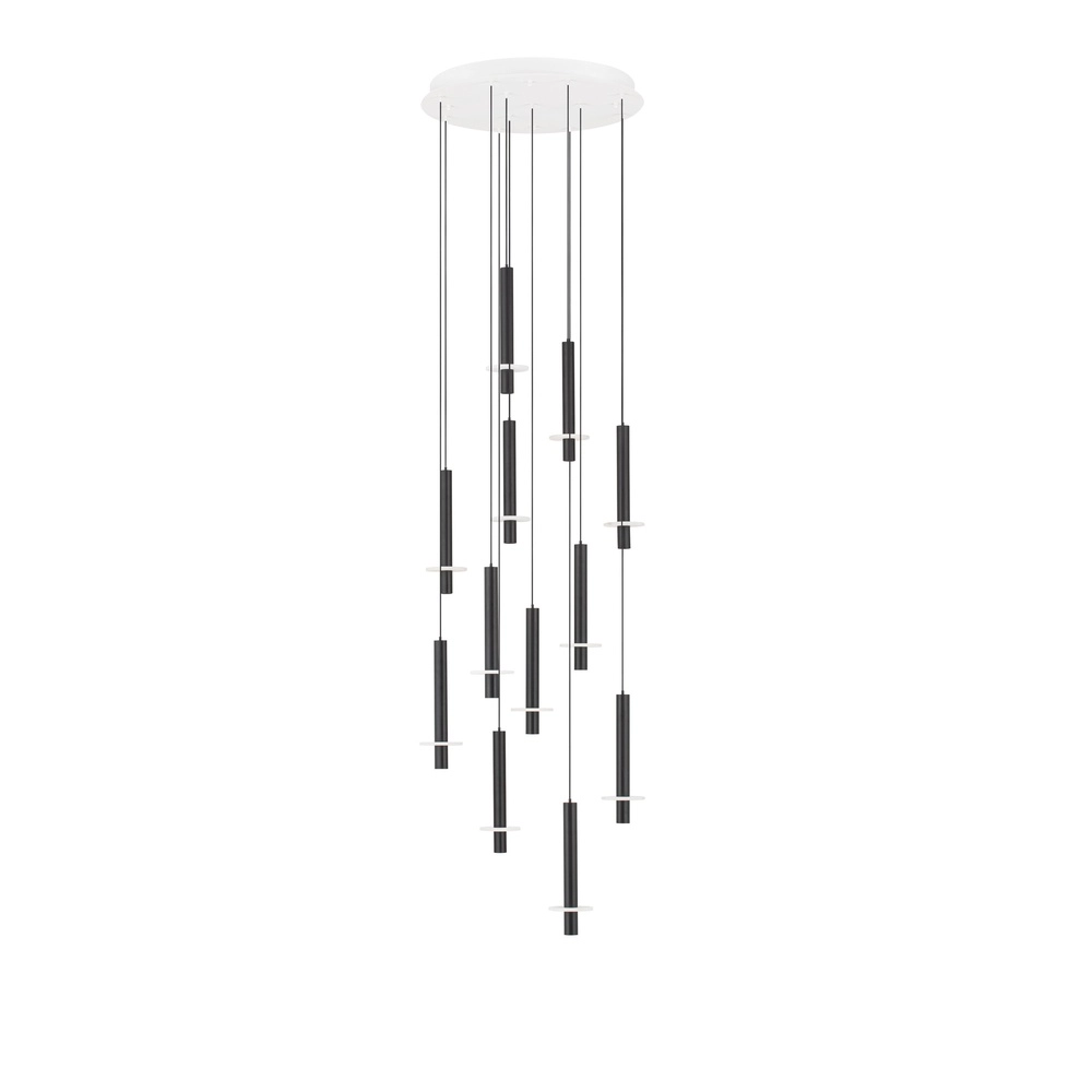 Design hanglamp Noemi zwart met wit Ø 62cm Lyora 5212063503298