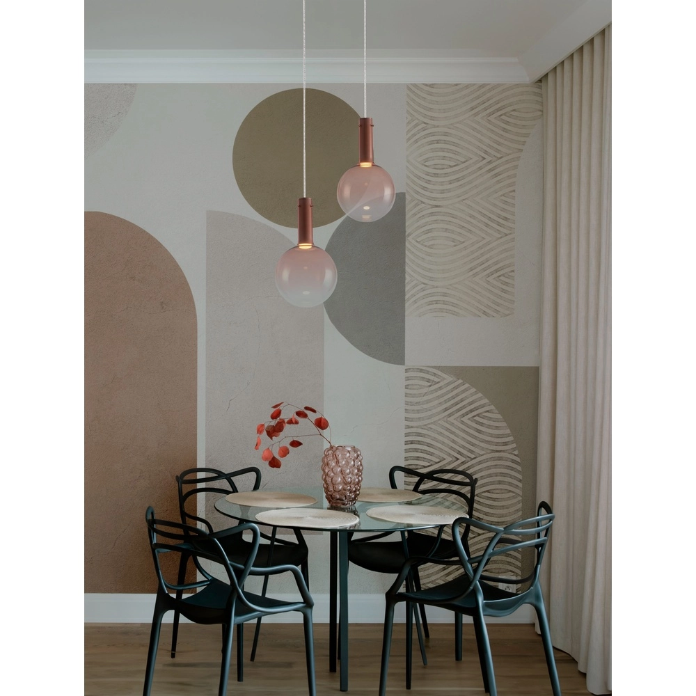 Hanglamp Nostos roze glas Lyora 5212017461148