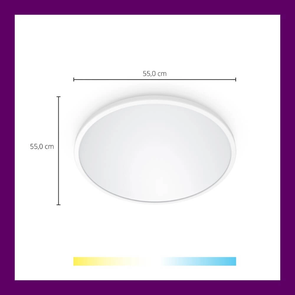 Slimme plafonnière SuperSlim Ø 55cm - wit WiZ 8719514554979