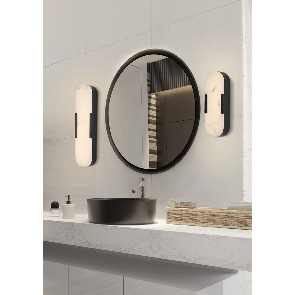 Wandlamp Opaline zwart 50cm Searchlight 5053423300764