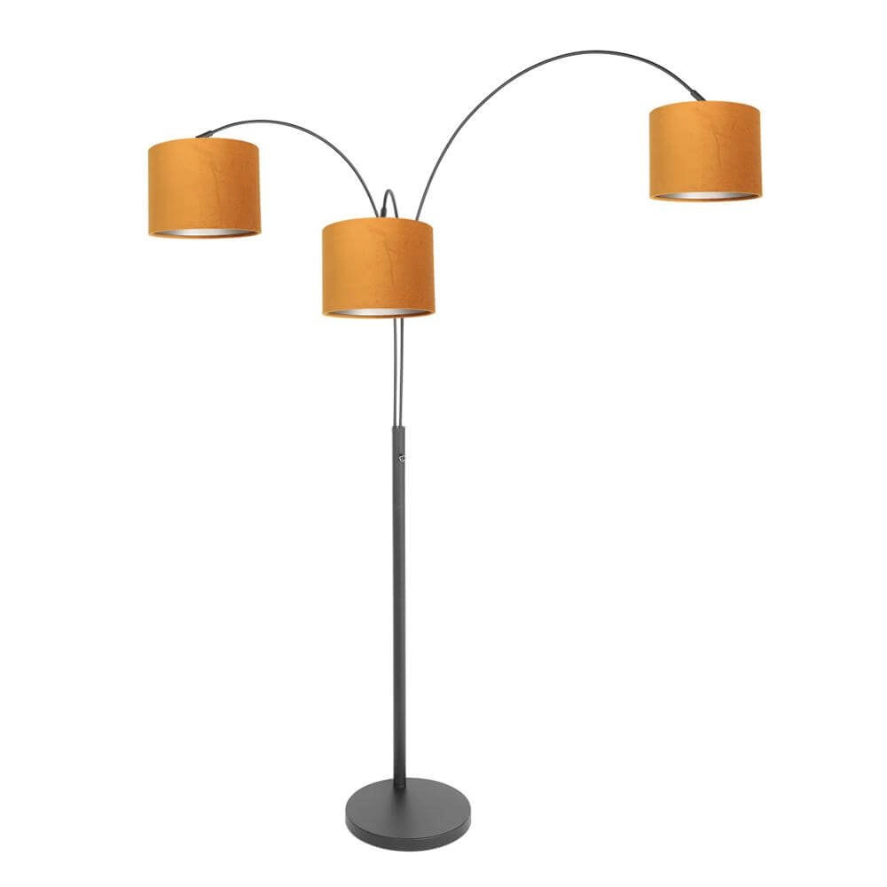 Vloerlamp Sparkled Light zwart met gouden kappen Steinhauer 8712746173581