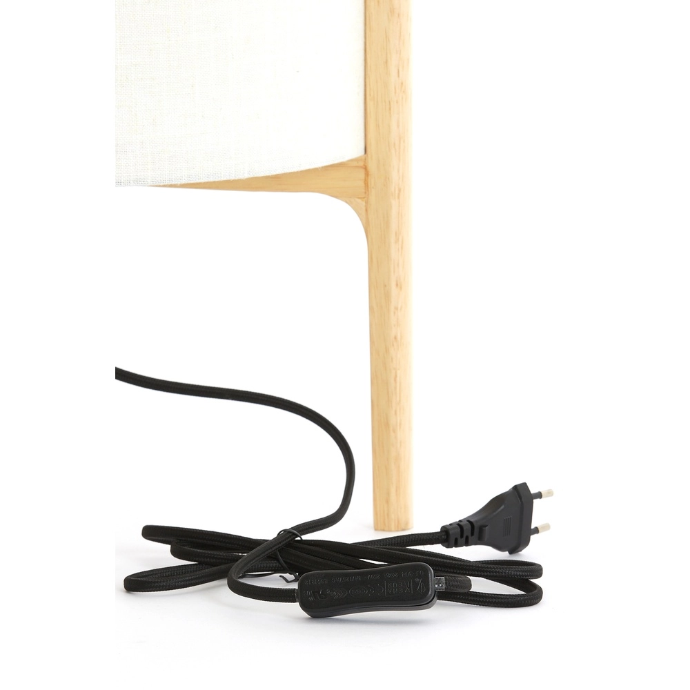 Schemerlamp Litto Ø 22cm - houtlook met naturel linnen Light & Living 8717807792688