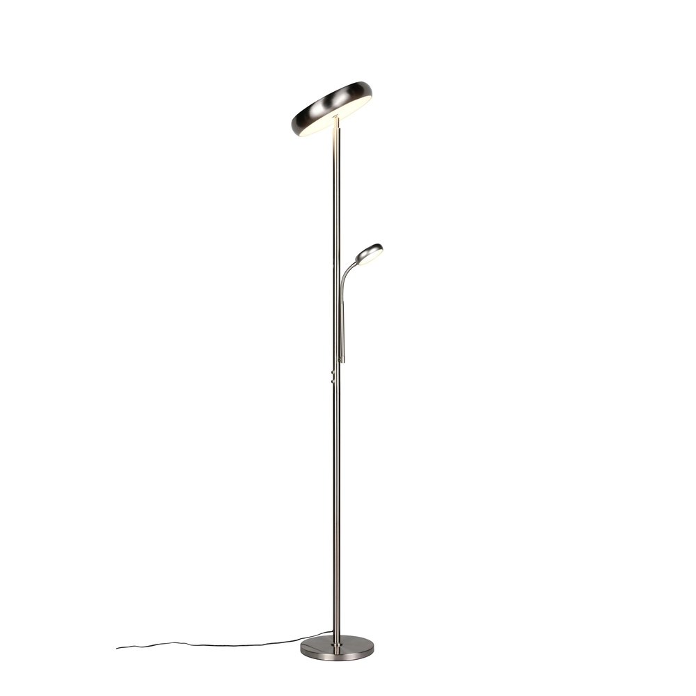 Vloerlamp Palermo nikkel met leeslamp Trio 4017807641370