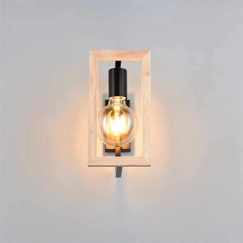 Design wandlamp Bano zwart met hout Trio 4017807670899