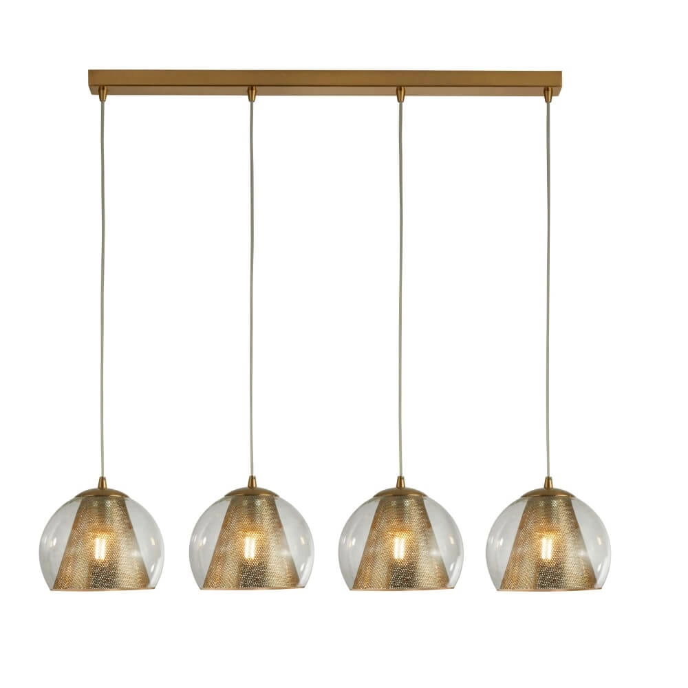 Eetkamer hanglamp Conio goud met glas