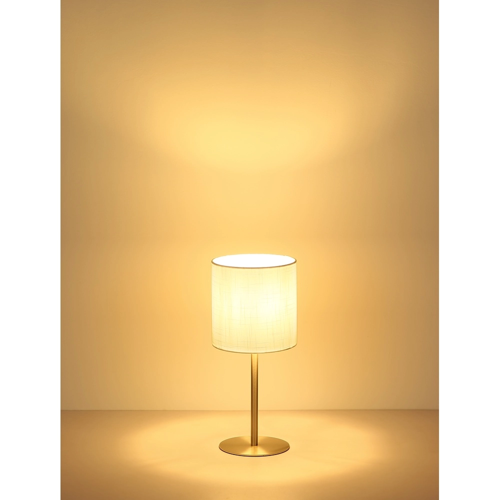 Tafellamp Benson nikkel met witte kap Globo 9007371566402