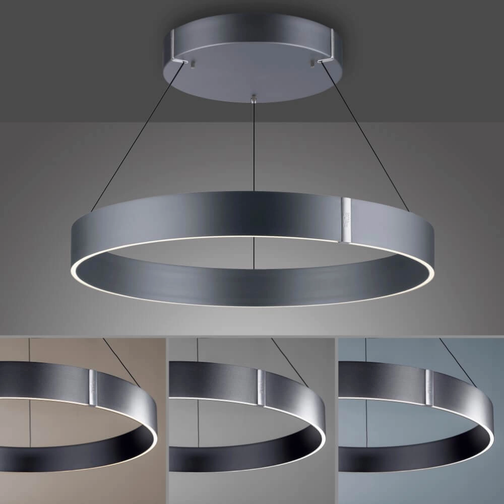 Ronde hanglamp Pure E-Clipse grijs Ø 70cm Paul Neuhaus 4012248372340