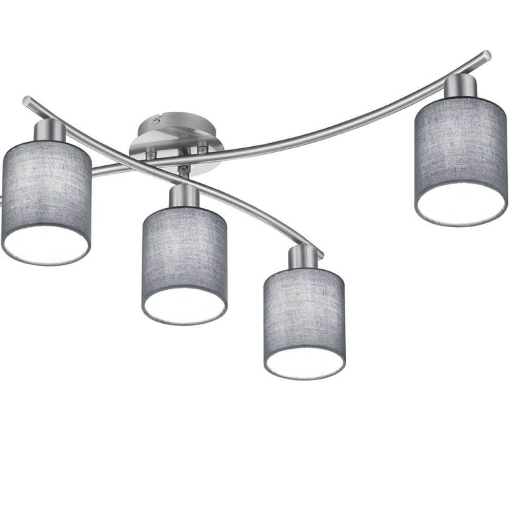Plafondlamp Garda 5-lichts nikkel mat met antraciet Trio 4017807349221