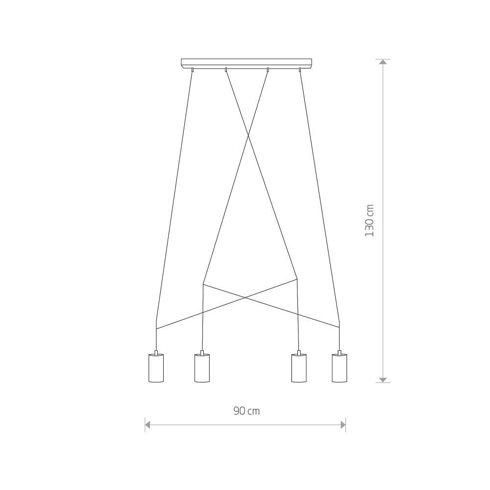 4-lichts hanglamp Imbria zwart Lyora 5903139919296