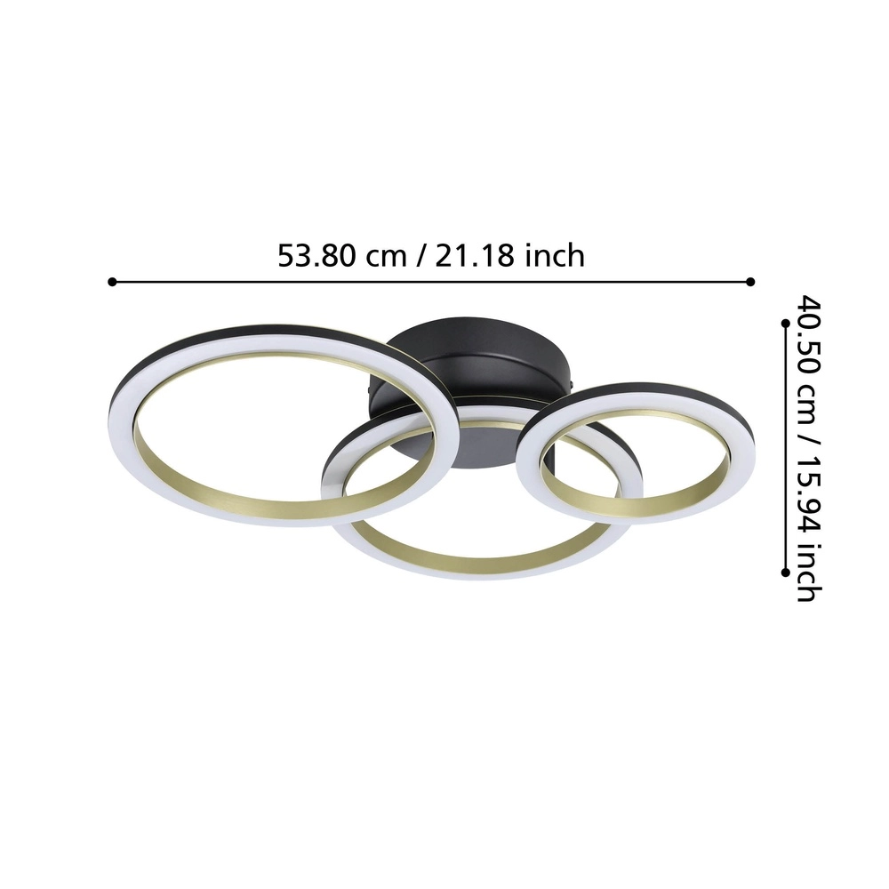 Plafond led lamp Calliera rond - zwart met goud Eglo 9008606316120