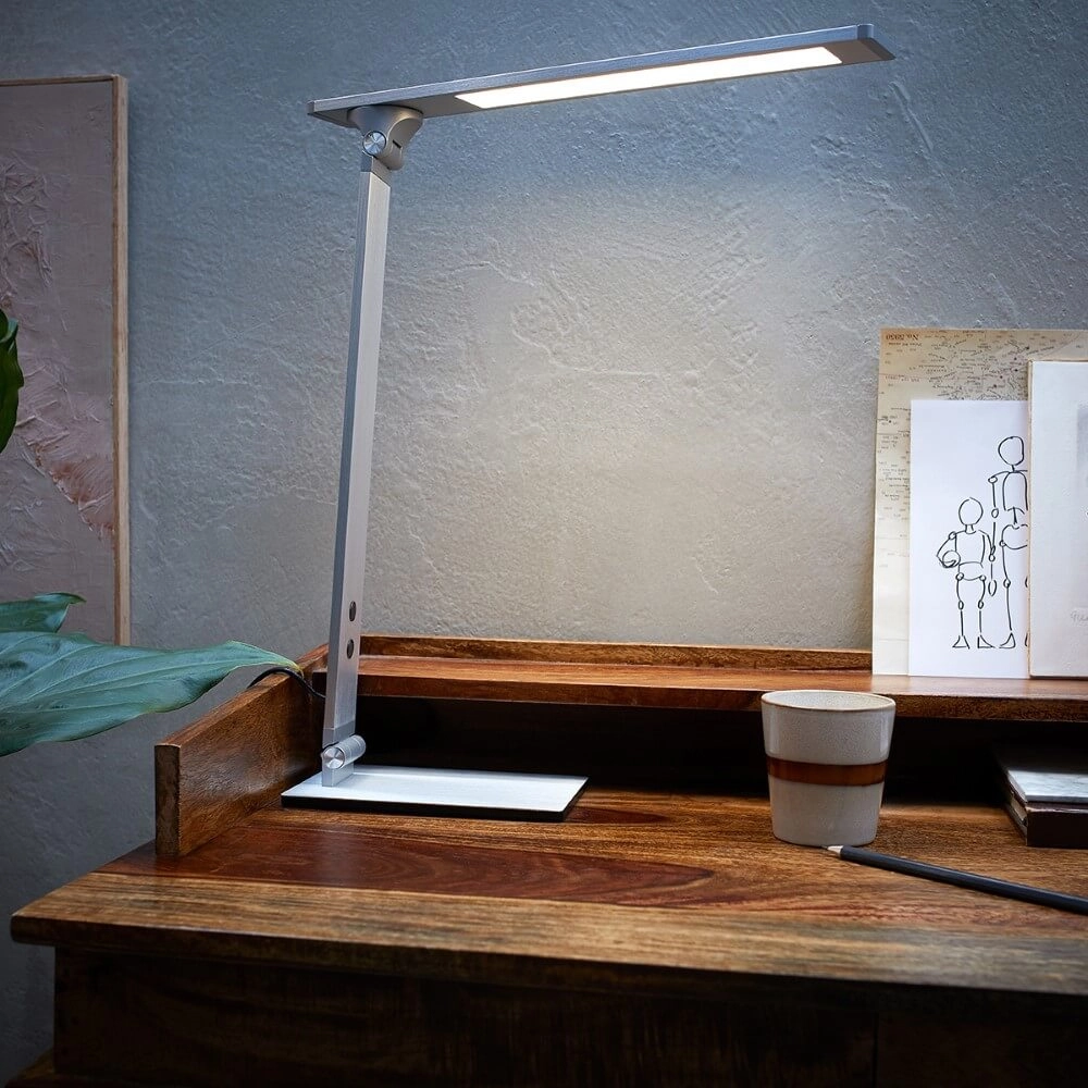 Strakke bureaulamp Serenade LED grijs Steinhauer 8712746132649