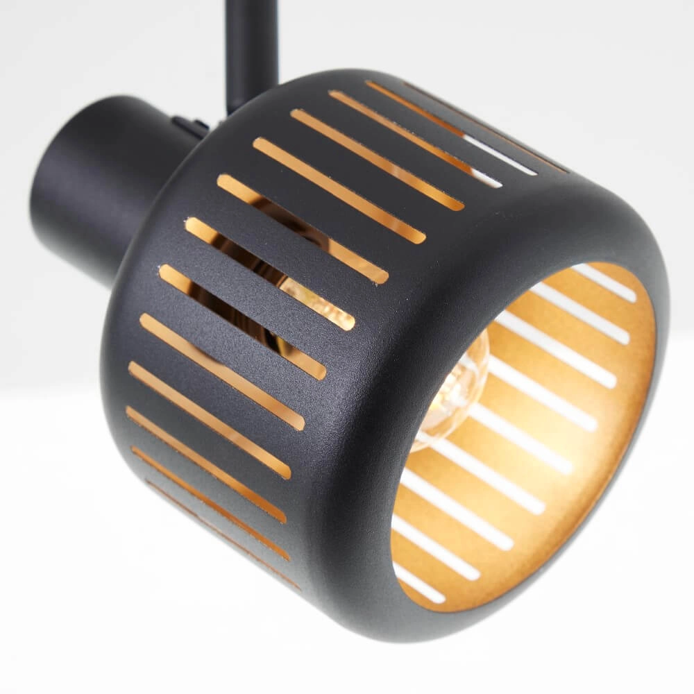 3-lichts plafondlamp Tyas zwart met goud Brilliant 4004353424342