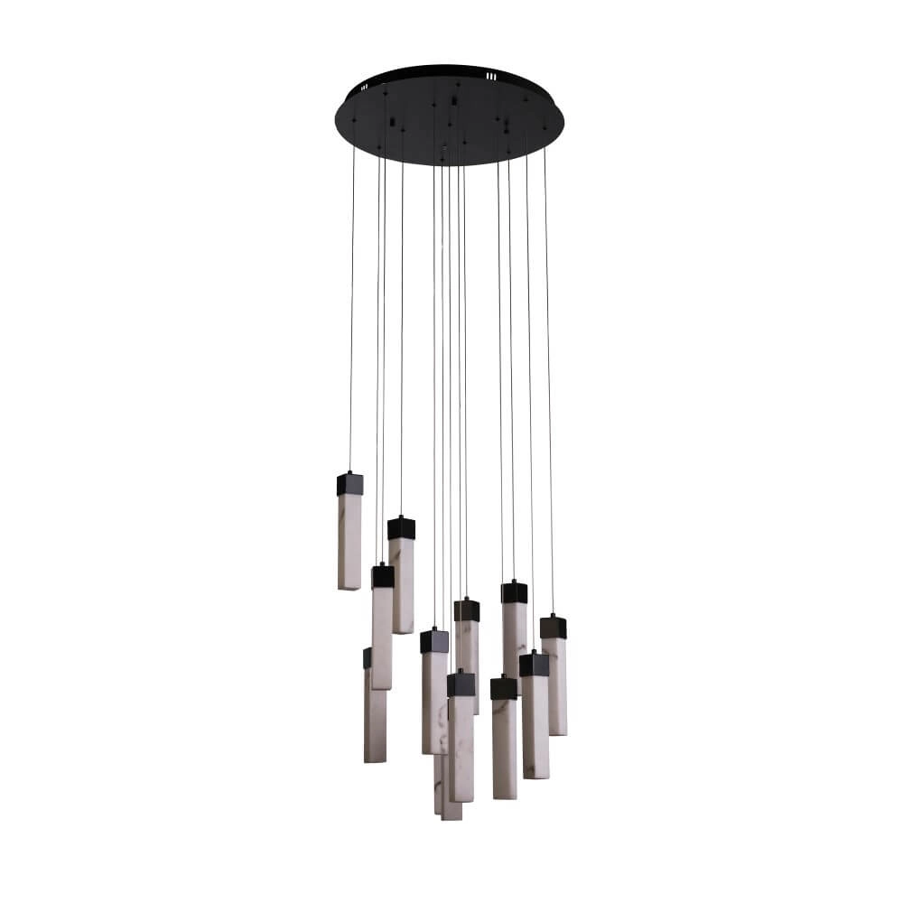 10-lichts vide hanglamp Moonbeam zwart Searchlight 5053423273778