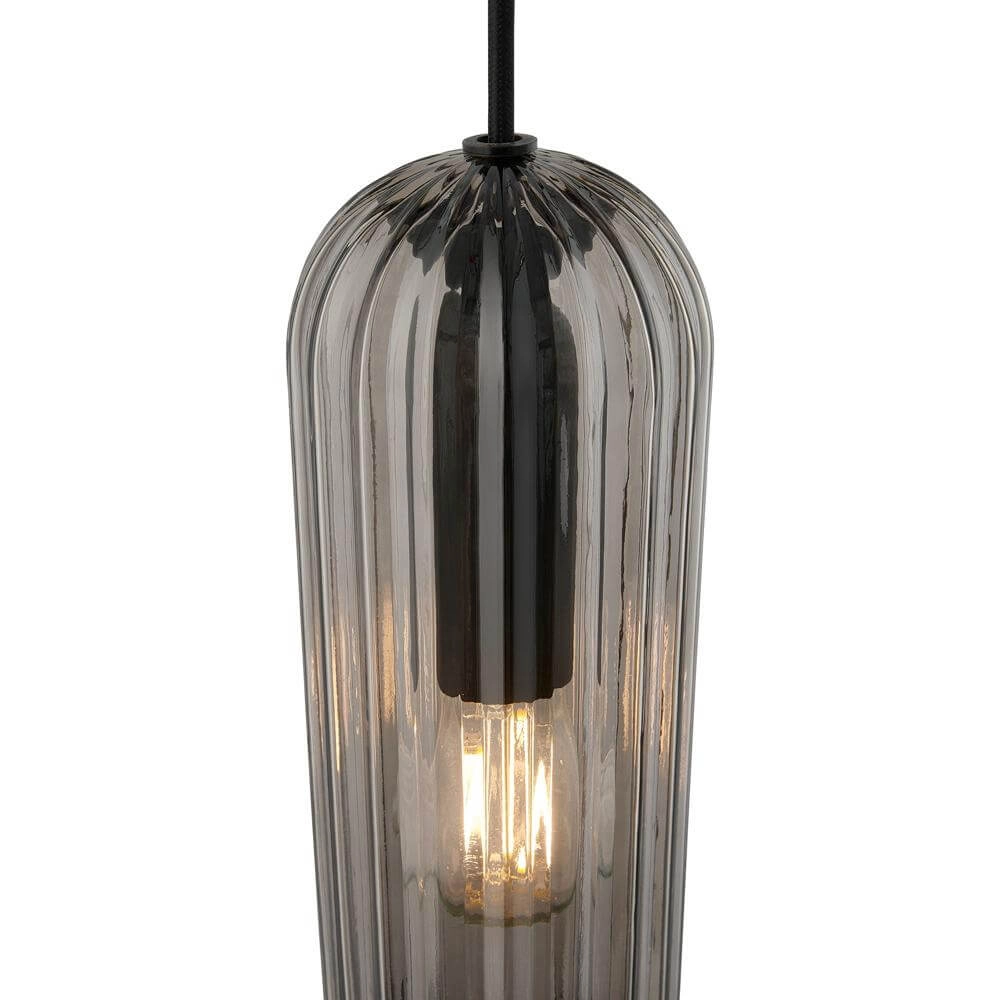 3-lichts hanglamp Miella zwart met smoke glas Nordlux 5704924018626