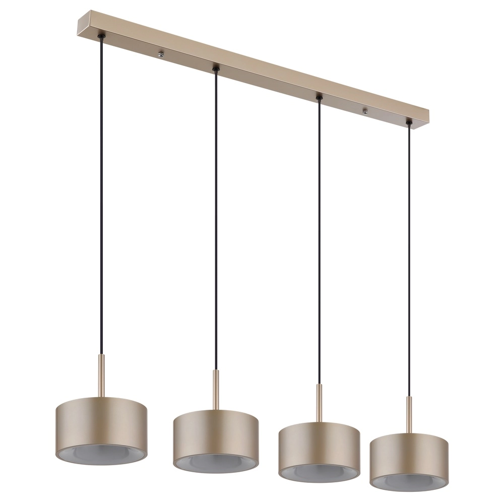 4-lichts hanglamp Raymond zwart met champagne Globo 9007371531875