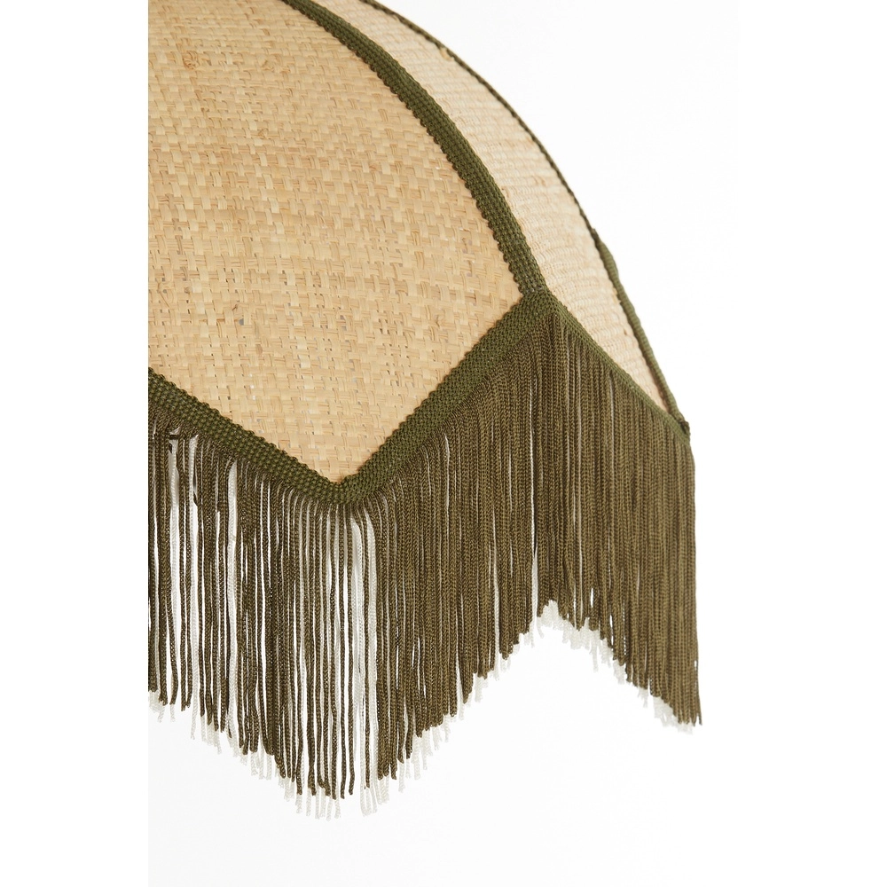 Ø 35cm hanglamp Sulina raffia met groen Light & Living 8717807762377