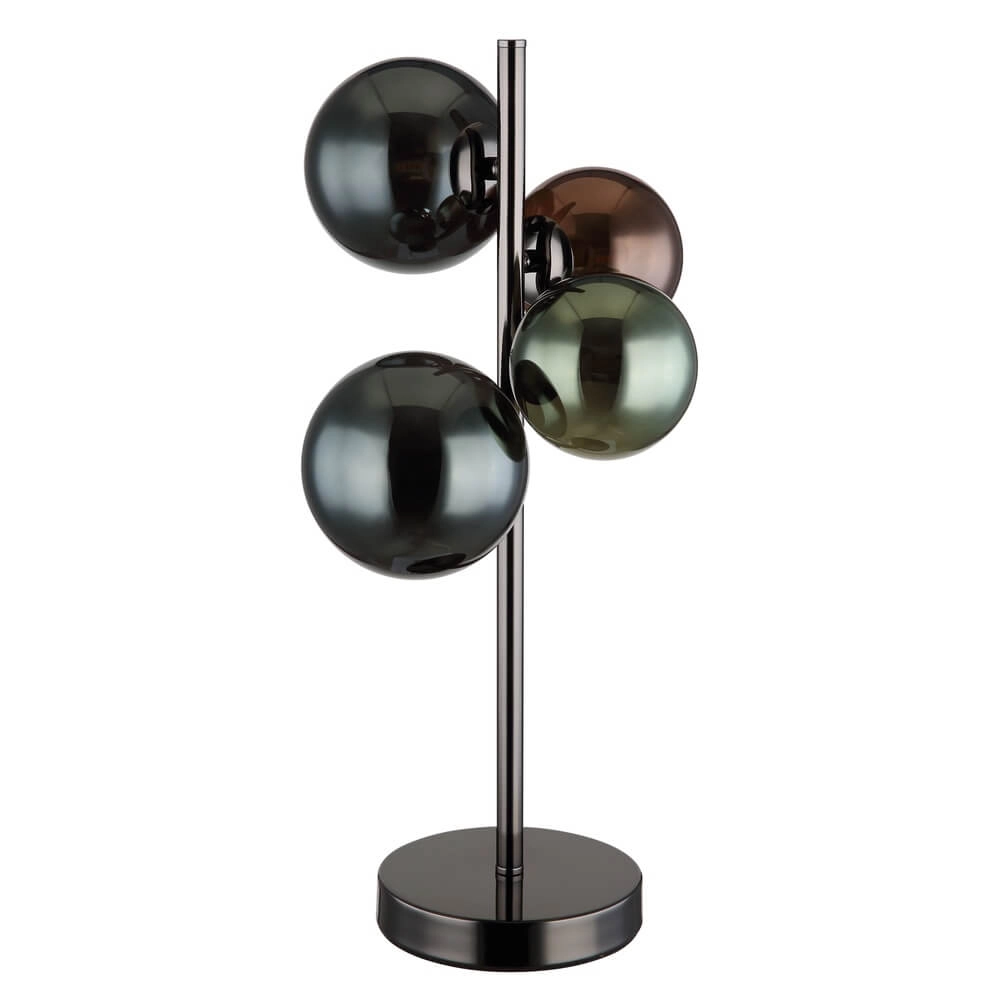 Zwarte tafellamp Riha gekleurd glas 4-lichts Globo 9007371456109