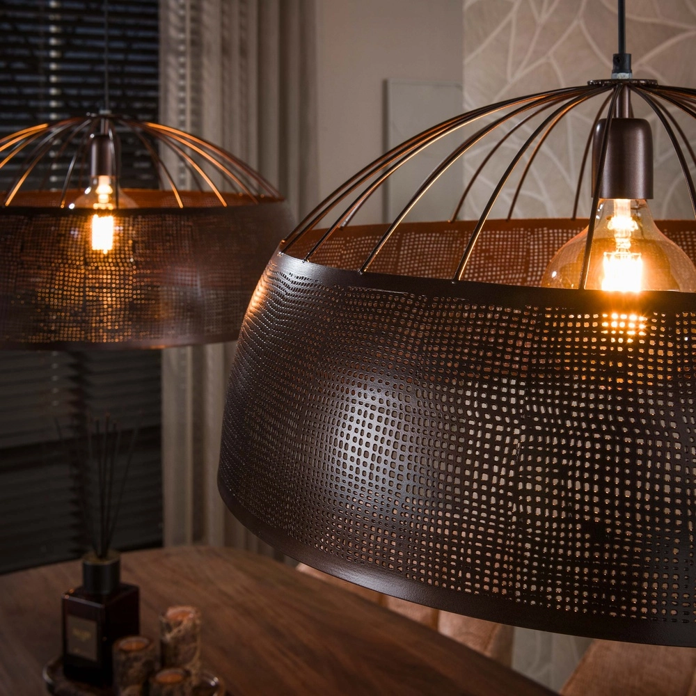 Landelijke hanglamp Screen antiek koper Lyora 8716803515208