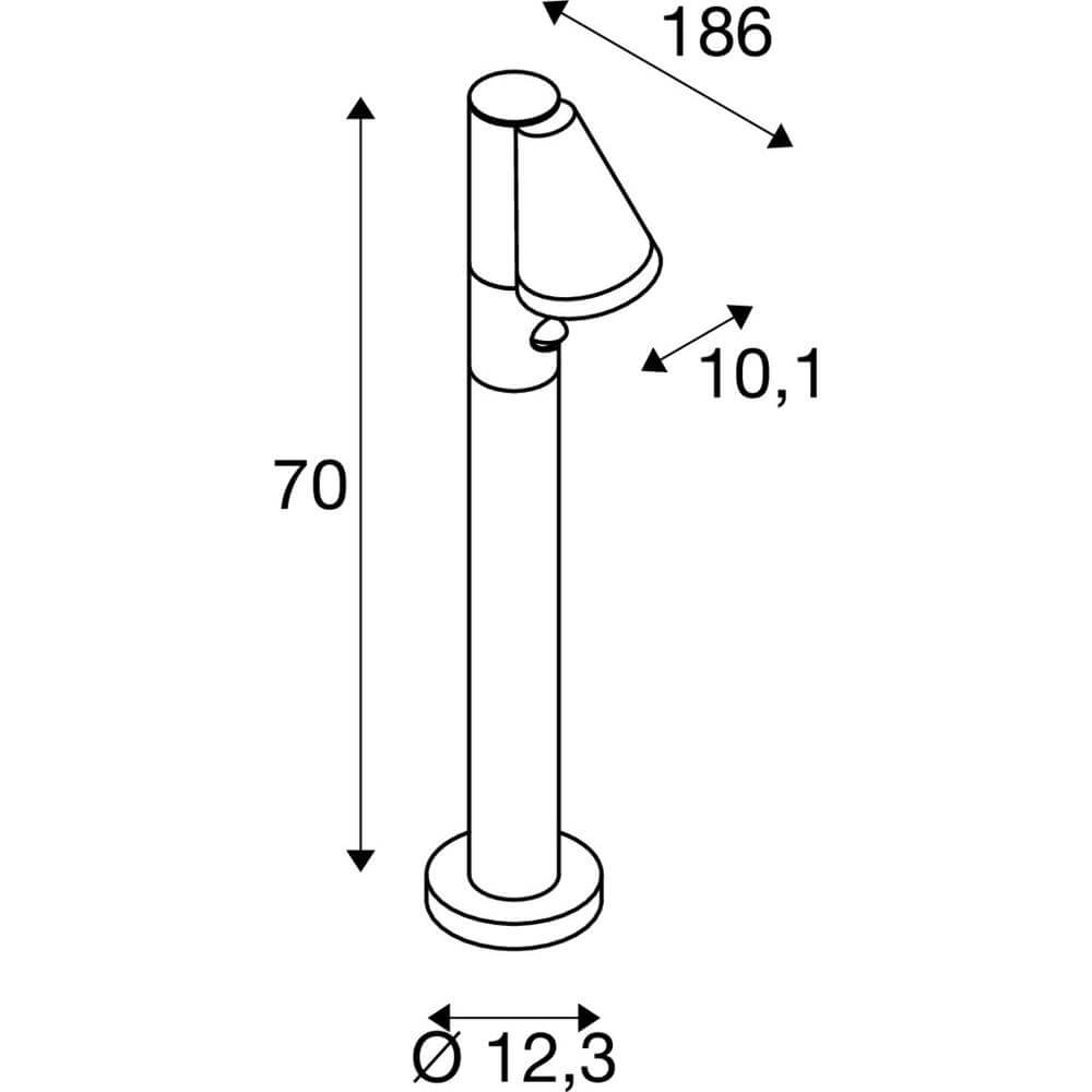 Padverlichting T-Tube 70 Pole 70cm zwart met sensor SLV 4024163291590