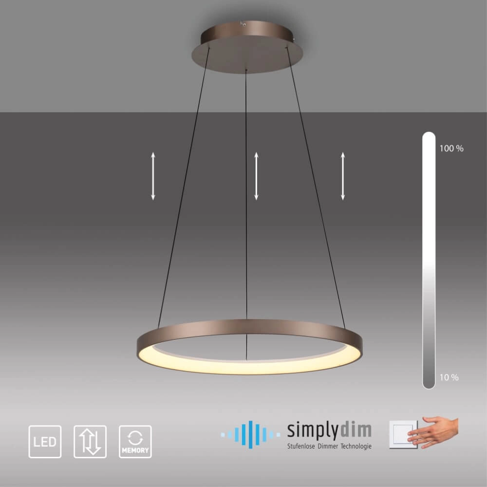 Ronde hanglamp Hoop bruin Paul Neuhaus 4012248384701