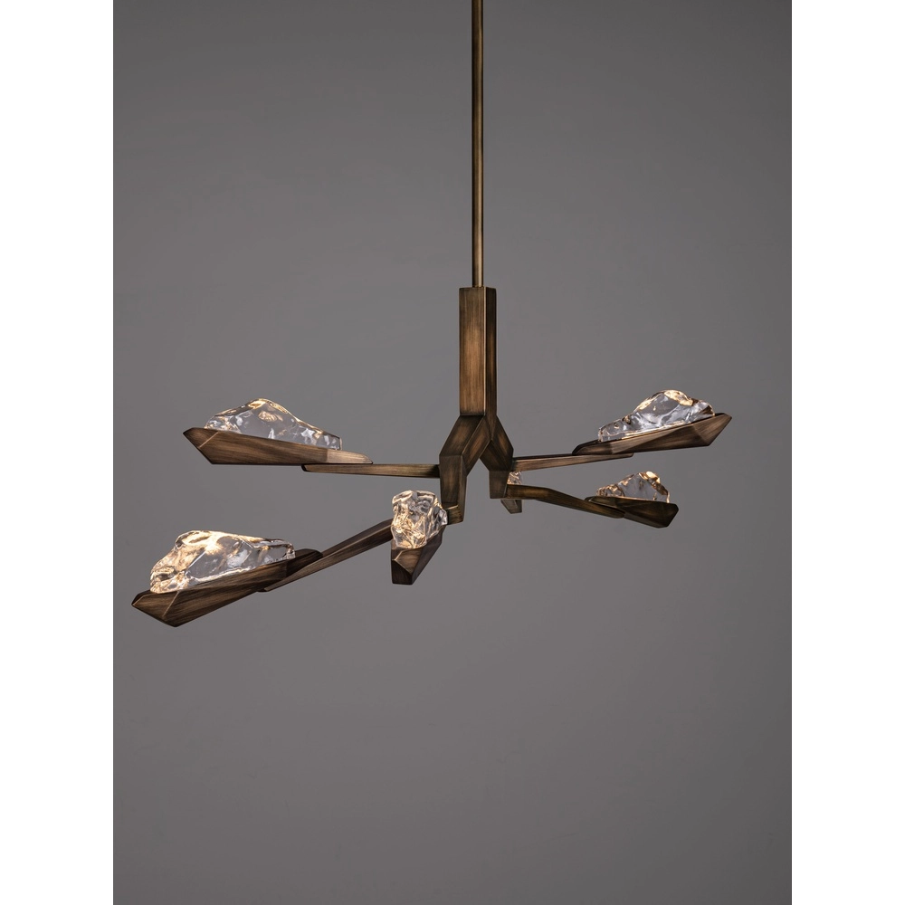 Antieke hanglamp Greta antiek messing 137,5cm Lyora 5212063500334