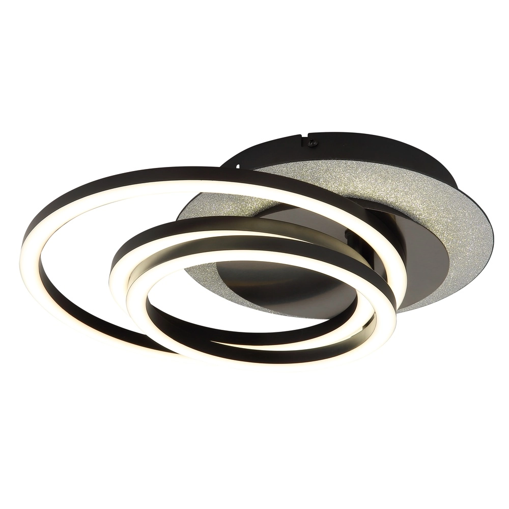 Zwarte plafondlamp Norberto 3 ringen Globo 9007371572830