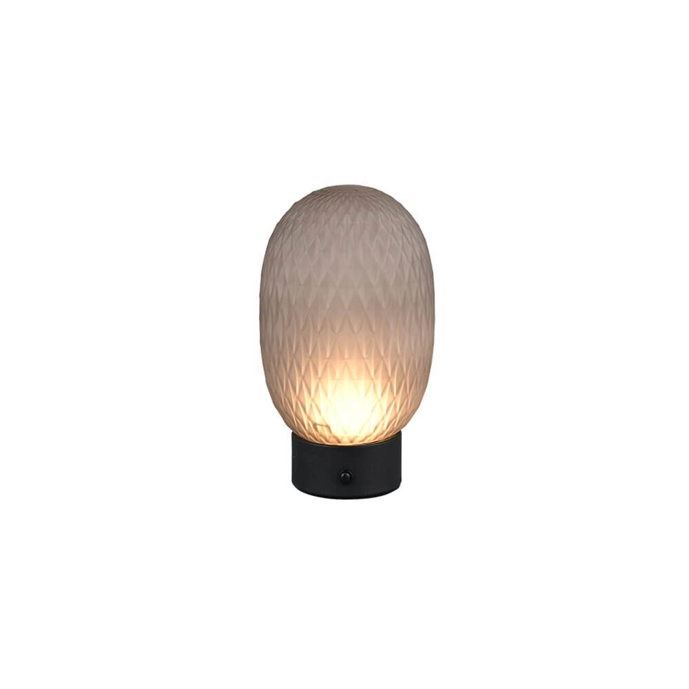 Tafellamp Facette zwart met smoke glas
